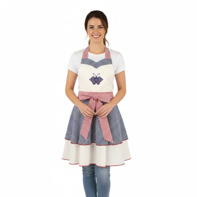 Delantal Stitchy Pixie Años 50 Retro Ama de Casa Americana Algodón Patriótico 4 de Julio Foto 1 de 4