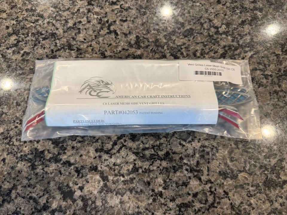 ACC Side Vent Grilles fits 2005-13 Chevy Corvette-Laser Mesh Stainless/Polished - Image 1 of 4