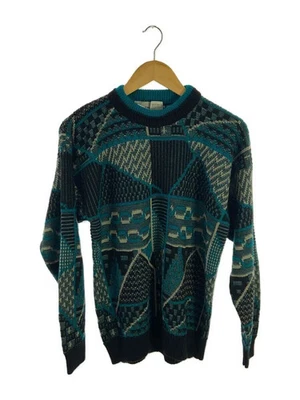 Suéter McGREGOR Vintage Años 80-90 Tejido (Ligero) Talla: M Acrílico Azul All-Ove Foto 1 de 4