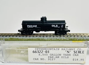 N SCALE INTERMOUNTAIN RAILWAY #66322-01 PAN-AM OILS 8,000 GALLON TANK CAR #9127 - Picture 1 of 1