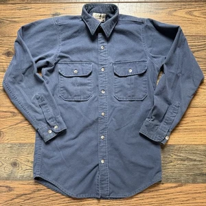 Camicia vintage in pile Cabela’s blu pesante con bottoni davanti abbigliamento da lavoro esterno L - Foto 1 di 5