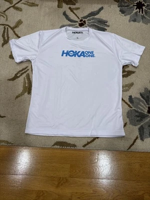 HOKA ONE ONE Running Jogging Workout WHITE Shirt Men’s XL NEW! - Image 1 of 4