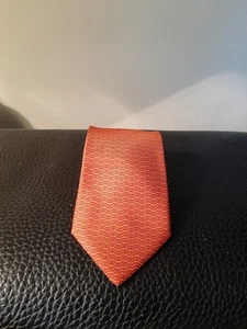 NUEVO SIN ETIQUETAS HERMES Corbata Naranja Patrón 9 cm 3 1/2" - Imagen 1 de 6