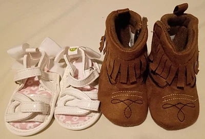 Two Pair Of Baby Girl Shoes, Sizes: 1 (0-3 Months), For Newborns  - Image 1 of 4