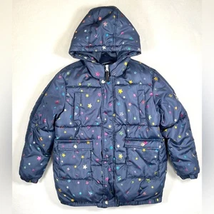 ANDY & EVAN Little Girls' Star Pattern Hooded Puffer Jacket Winter Ski Size L - Picture 1 of 11