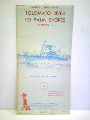 Carta náutica 1966 843-SC Tolomato River to Palm Shores Florida Intercoastal Foto 1 de 4