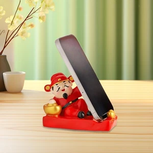 God of Wealth Ornament Smartphone Stand New Year Gift Statue for Office Desk - Picture 1 of 4