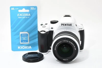 【NEUWERTIG】 Pentax K-50 16.3MP DSLR Weiß SMC 18-55mm F3.5-5.6 Aus Japan... - Bild 1 von 4