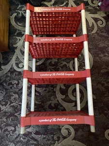 Estante apilable vintage Coca Cola rojo 4 niveles publicidad tienda estante de exhibición - Imagen 1 de 5