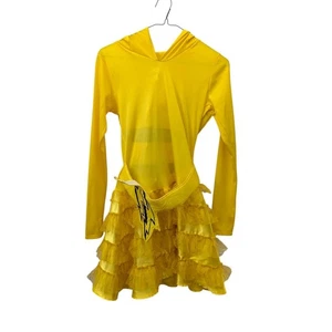 Pokemon Pikachu Girls Hoodie Dress With Ruffle Skirt Costume Cosplay Large L - Picture 1 of 7