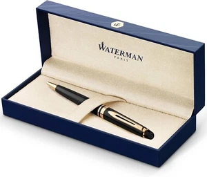 Bolígrafo Waterman Expert | Negro brillante con borde de oro de 23k | Punta mediana | Negro - Imagen 1 de 1