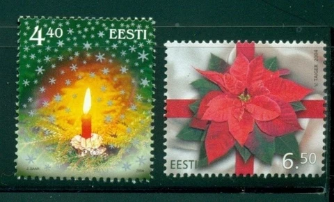 Estonia Scott #499-500 MNH Christmas 2004 $$ Cover