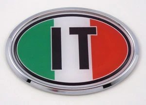 Italia IT Italy Flag Car Chrome Emblem Bumper Sticker flag decal oval Italian - Imagen 1 de 2