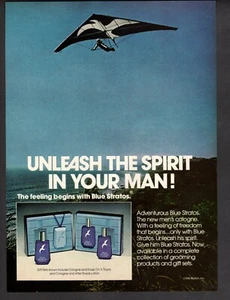 Vintage advertising print Perfume Ad Blue Stratos Unleash the Spirit handglide  - Picture 1 of 1