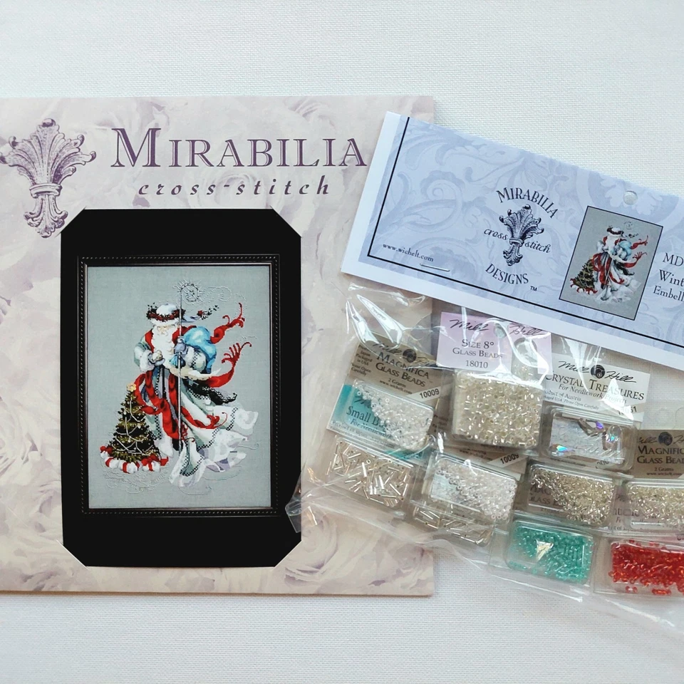 冬季白色圣诞老人纪念品计数十字绣图和珠子 MD100 Corbett — 第 1/4 张图片