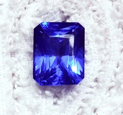 Natürlich Blauer Saphir Smaragd Schliff 9.50+ Karat Zertifiziert Lose Edelstein - Bild 1 von 4