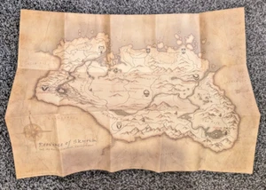 Elder Scrolls Province Of Skyrim Canvas Style Map Poster 2011 Original - Picture 1 of 3