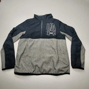 Under Armour Youth Loose 1/4 Snap Pullover Sweatshirt Black Gray Size YXL - Picture 1 of 10