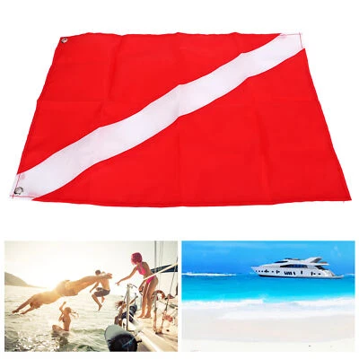 New Dive Flag Scuba Diving Spearfishing Freediving Diver Down Boat 50x35cm Rect - Image 1 of 4
