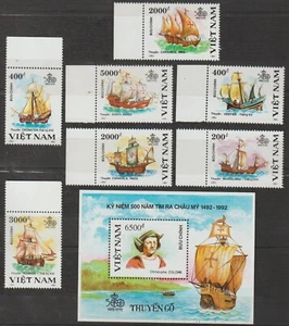 1991 Vietnam Stamps & Souvenir Sheet Sailing Ships Scott # 2224-2231 MNH - Picture 1 of 1