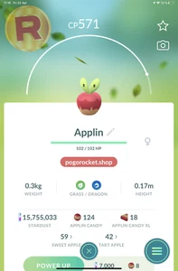 7x Applin Go Reg or 1M FAST TRADE - Imagen 1 de 2
