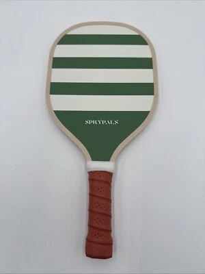 Sprypals Pickleball Paddle - Green / Beige & Green Stripes