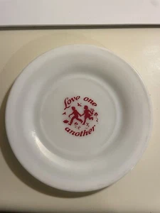 Hazel Atlas Love One Another Milk Glass Plate - Picture 1 of 5