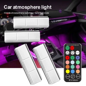 4Pcs RGB LED Car Interior Accessories Floor Decor Atmosphere Lamp Ambient Light - Foto 1 di 12