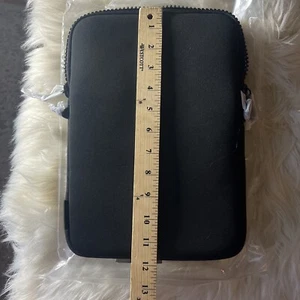 BN Dagne Dover 12” By 8” Black Laptop Bag With Zipper - Afbeelding 1 van 14