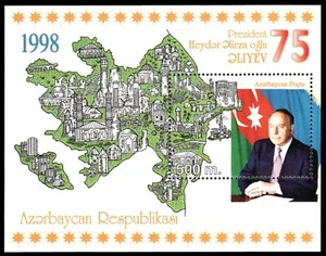 AZERBAIYÁN 673 - Presidente Heydar Aliyev 75 cumpleaños S/S (pb83189) - Imagen 1 de 1