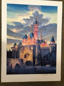 Disneyland Gallery coa 448/1000 Dornröschen Schloss Lithographie Randy Souders - Bild 1 von 4
