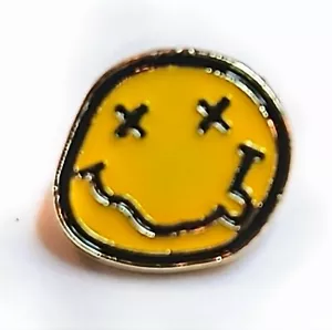Nirvana Rock Band Smiley Face Kurt Cobain Dave Grohl Backpack Lapel Enamel Pin - Picture 1 of 3