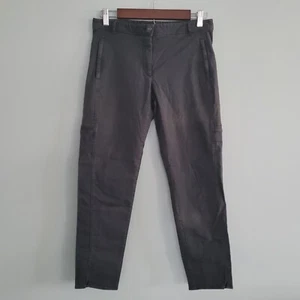 Theory Pants Army Green Flat Front Womens 4 Slit Zip Leg Pockets Stretch - Picture 1 of 5