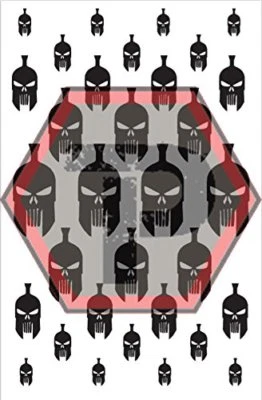 7x11" Spartan Punisher Stencil, High Bake Cerakote & Duracoat Mask Vinyl Sheet! - Image 1 of 3