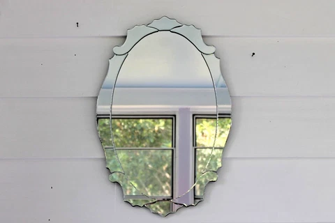 26"x 16" Home Interiors & Gifts Beveled Venetian Style Wall Hanging Mirror Cover