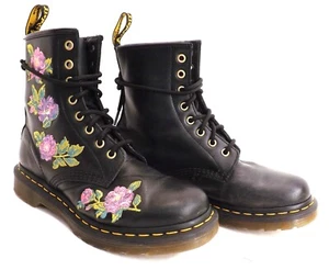 Dr DOC Martens 1460 Vonda II Floral Rose Embroidered Boots - Ladies Size 8 - Picture 1 of 16