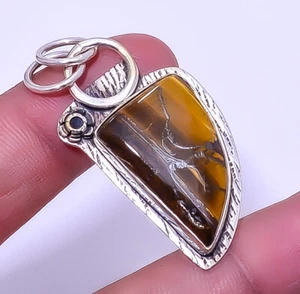 Gelbes Tigerauge Edelstein 925 Sterling Silber Handarbeit Anhänger 1,95" A333 - Bild 1 von 1