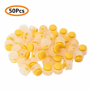 US 50x Doppio Foro Elastico Corda Corda Serrature Fissaggio Scorrevole_Pulsanti - Foto 1 di 50