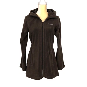 Columbia Women's Benton Springs Dark Brown Long Fleece Hoodie Jacket Size Small - Picture 1 of 10