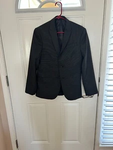 J FERRAR BLACK WITH RAISED WHITE DOTS BLAZER SPORT COAT SLIM MEN 36S - Picture 1 of 3