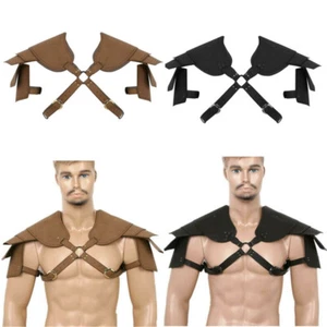 Mens_Steampunk Body Chest Harness Belt with Shoulder Armors Renaissance Cosplay - Picture 1 of 26