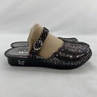 Alegria Sandals Womens 37 Tuscany Silver Black Leather Slip On Mary Jane Mules
