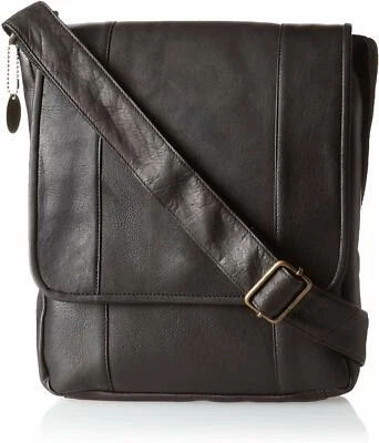NUEVO CON ETIQUETAS David King & Co Vertical Unisex Cuero Suave Mensajero Tableta Bolso Café Marrón Foto 1 de 3