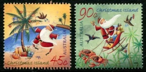 Isla de Navidad 2005 edición de Navidad conjunto de 2 bueno a fino usado - Imagen 1 de 1