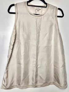 Chaleco Top RAG + BONE Crema Off White 100% Seda Sin Mangas Talla M UK 10 12 - Imagen 1 de 6
