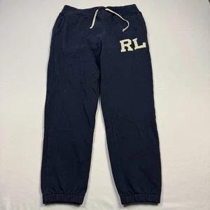 Polo Ralph Lauren Fleece Sweatpants Joggers Embroidered "RL" Blue Men's Medium - Picture 1 of 10