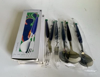 3 x Besteck WMF Fantasia Spaghetti blau grün Löffel Gabel Design Matteo Thun - Bild 1 von 4