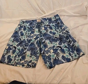J CREW MEN'S Flex Swim Wear Trunks 36 Floral Hawaiian Print Pocket 9 Inch Inseam - Picture 1 of 6