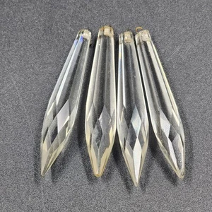 4 prismas de araña de vidrio facetado de cristal lanza de hielo de roca conector de cable de 2,9" - Imagen 1 de 14