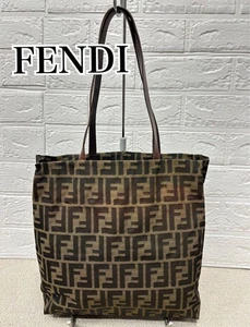Bolso de Mano FENDI Patrón Zucca Caqui Marrón Mujer Auténtico de Japón - Imagen 1 de 20
